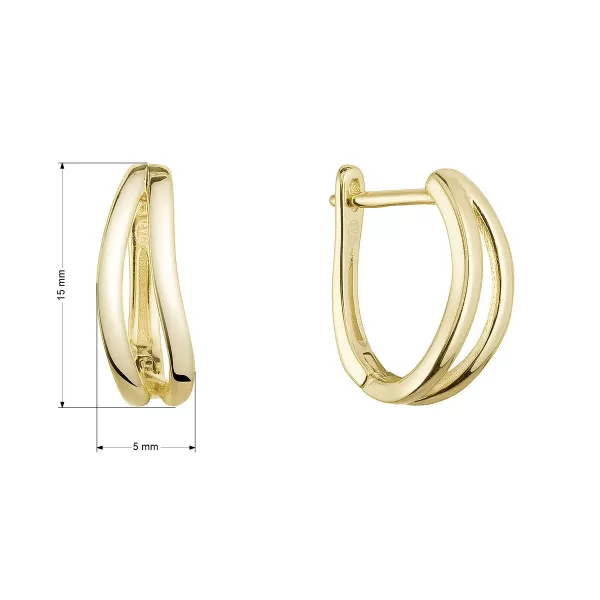 Pozlacené stříbrné náušnice kruhy 61018