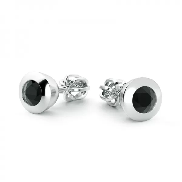 Zlaté náušnice s diamanty 0,50 ct 10976-B-Black