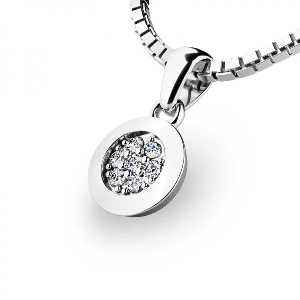 Přívěsek z bílého zlata s diamanty 10904-B-DIA