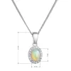 Stříbrný náhrdelník luxusní s pravým opálem bílý 12085.3 opál