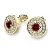 Náušnice žluté zlato 585/1000, přírodní diamanty a granáty, 10921-ZL-GRA