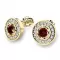 Náušnice žluté zlato 585/1000, přírodní diamanty a granáty, 10921-ZL-GRA