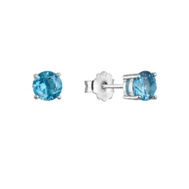 Stříbrné náušnice pecky s pravými minerálními kameny modré 11484.3 london topaz