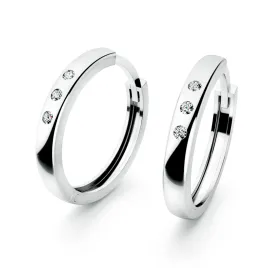 Dámské náušnice bílé zlato 585/1000 přírodní diamant 0.026 ct G/SI kruhy 10970-B-DIA