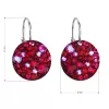 Stříbrné náušnice visací s krystaly Swarovski červené kulaté 31176.3 cherry