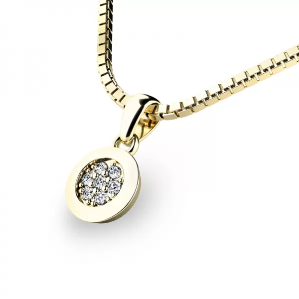 Přívěsek ze žlutého zlata s diamanty 10904-ZL-DIA