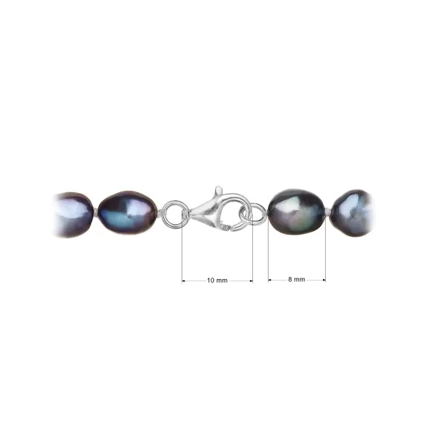 Perlový náramek z říčních perel se zapínáním z bílého 14 karátového zlata 823011.3/9260B peacock