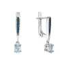 Stříbrné náušnice luxusní s pravými minerálními kameny modré 11487.3 london nano, sky topaz