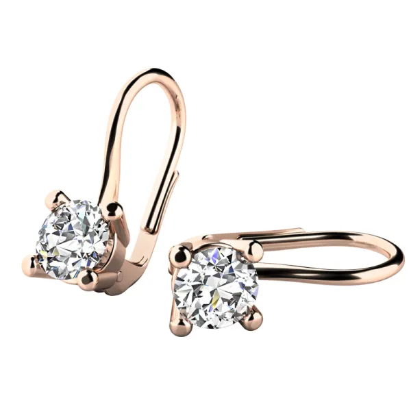 Dámské náušnice růžové zlato 585/1000 přírodní diamant 0.660 ct G/SI 10827-450-CV-DIA