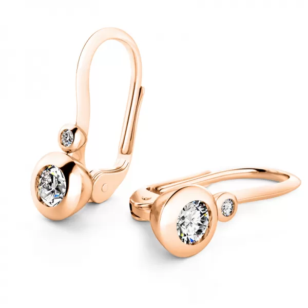 Zlaté náušnice s diamanty 10984-CV-DIA