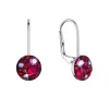 Stříbrné náušnice visací s krystaly Swarovski červené malé 31321.3 cherry