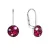 Stříbrné náušnice visací s krystaly Swarovski červené malé 31321.3 cherry