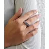 Stříbrný prsten s krystaly Swarovski mix barev fialová 35027.3