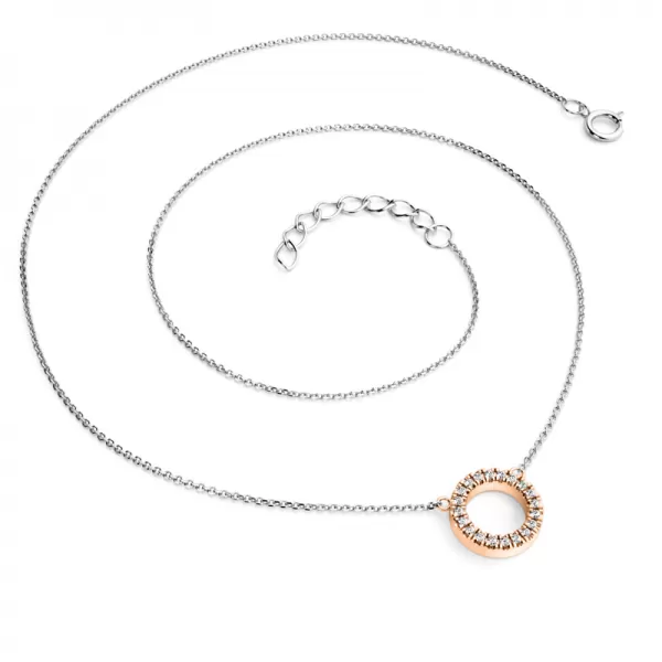 Dámský náhrdelník bílé zlato 585/1000 přírodní diamant G/SI 10981-NH01-BCV-DIA