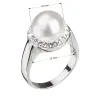 Stříbrný prsten s krystaly Swarovski a bílou perlou 35021.1
