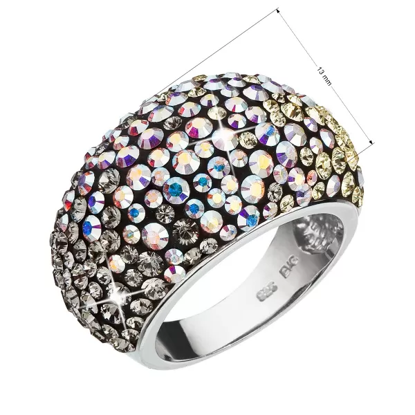 Stříbrný prsten s krystaly Swarovski mix barev měsíční 35028.3 moonlight