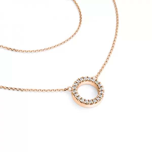 Náhrdelník kroužek s diamanty 10982-NH01-CV-DIA