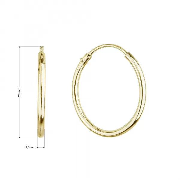 Pozlacené stříbrné náušnice kruhy 61002