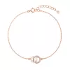 Pozlacený stříbrný ROSE náramek kroužky se zirkony 13033.1 crystal