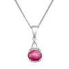 Stříbrný náhrdelník luxusní s pravým minerálním kamenem červený 12084.3 ruby