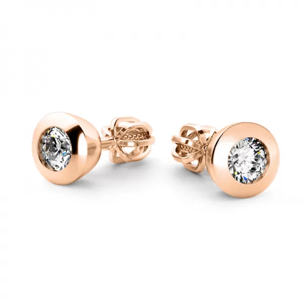 Náušnice z růžového zlata s diamanty 0,50 ct 10976-CV-DIA