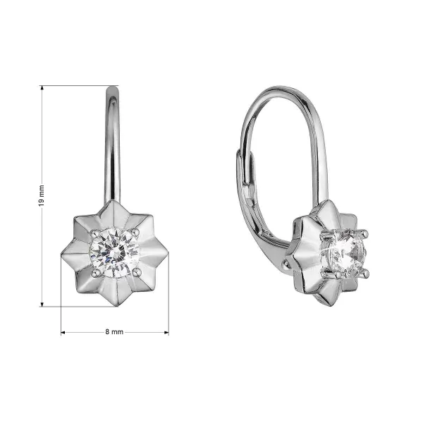 Stříbrné náušnice hvězdičky se zirkonem 11505.1 crystal