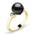 Dámský prsten žluté zlato 585/1000 přírodní diamant 0.054 ct perla a brilianty 10867-ZL-FW-Black
