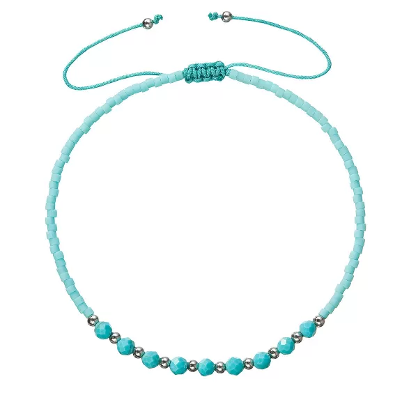 Textilní Miyuki náramek tyrkys 13037.3 turquoise