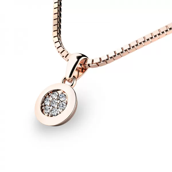 Přívěsek z růžového zlata s diamanty 10904-CV-DIA