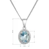Stříbrný náhrdelník luxusní s pravým minerálním kamenem modrý 12086.3 sky topaz