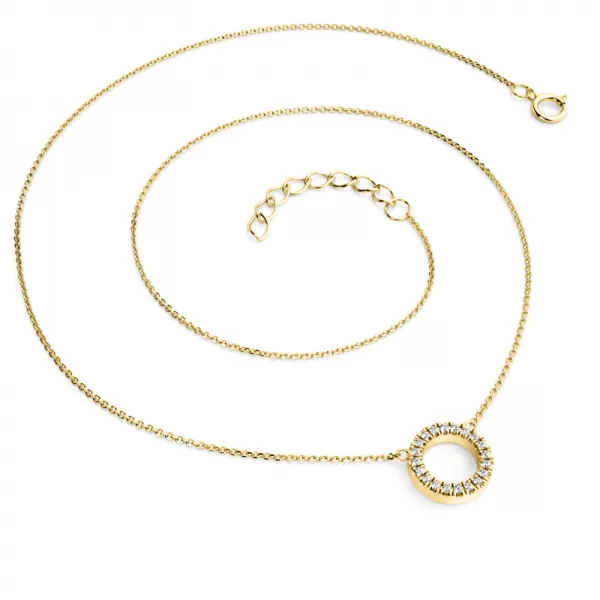 Dámský náhrdelník žluté zlato 585/1000 přírodní diamant G/SI 10981-NH01-ZL-DIA