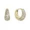 Stříbrné pozlacené náušnice kruhy se Swarovski krystaly bílé 31306.1 gold