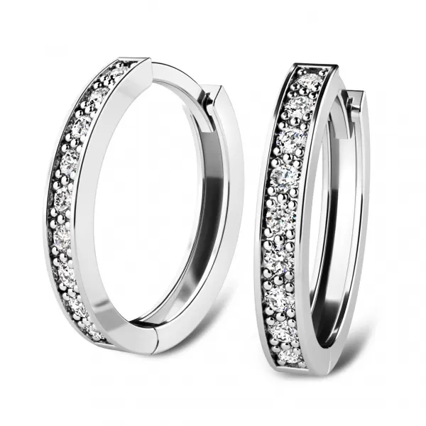 Náušnice bílé zlato 585/1000, přírodní diamanty 0.270ct, 109014-B-DIA
