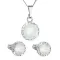 Sada šperků s krystaly Swarovski náušnice, řetízek a přívěšek bílé opálové kulaté 39352.7