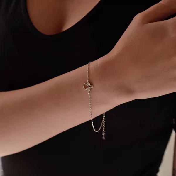 Stříbrný náramek andělíček se zirkony 13028.1