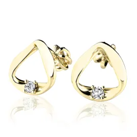 Náušnice ze zlata 585/1000 s přírodními diamanty 0,024ct, G/SI 10983-ZL-DIA