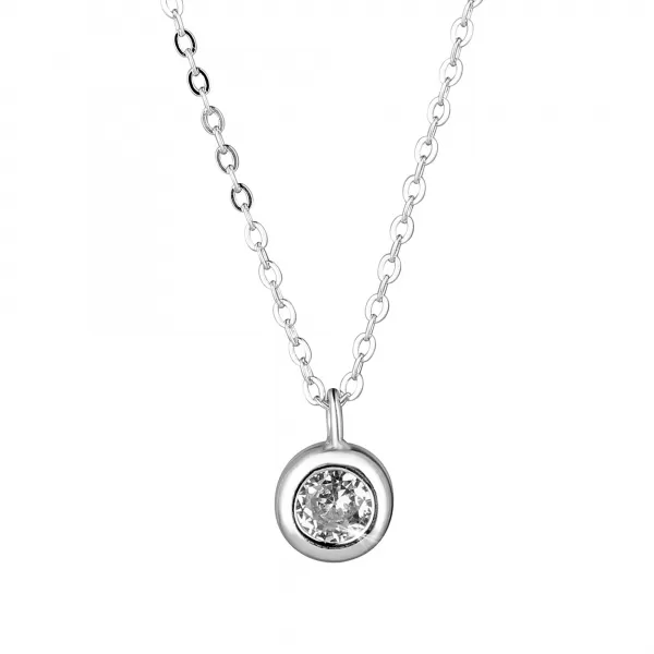 Stříbrný náhrdelník se zirkonem 12117.1 crystal