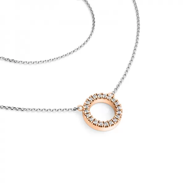 Náhrdelník kroužek s diamanty 10982-NH01-BCV-DIA