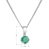 Stříbrný náhrdelník s pravým minerálním kamenem zelený 12080.3 emerald
