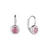 Stříbrné náušnice visací s růžovým zirkonem 11548.3 rose