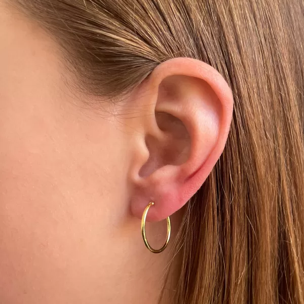 Pozlacené stříbrné náušnice kruhy 61002