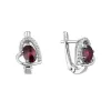 Stříbrné náušnice luxusní s pravými minerálními kameny rudé srdce 11496.3 garnet chekker