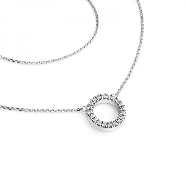 Náhrdelník kroužek s diamanty 10982-NH01-B-DIA