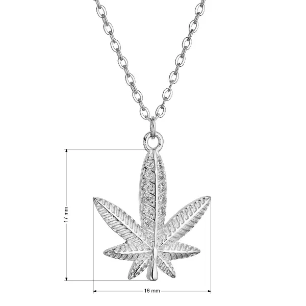 Stříbrný náhrdelník konopí se zirkony 12114.1