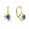 Pozlacené stříbrné náušnice s modrým zirkonem 11510.3 blue
