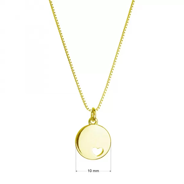 Pozlacený náhrdelník s přívěskem placička se srdíčkem 62006