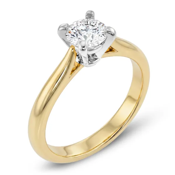 Zásnubní prsten žluté a bílé zlato 585/1000 přírodní diamant 0.41 ct G/SI ZP-10202-ZLB-DIA
