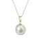 Zlatý 14 karátový náhrdelník žluté zlato s bílou říční perlou 92P00053