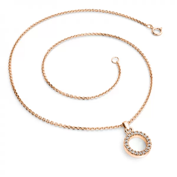 Kroužek z růžového zlata s diamanty 10972-CV-DIA