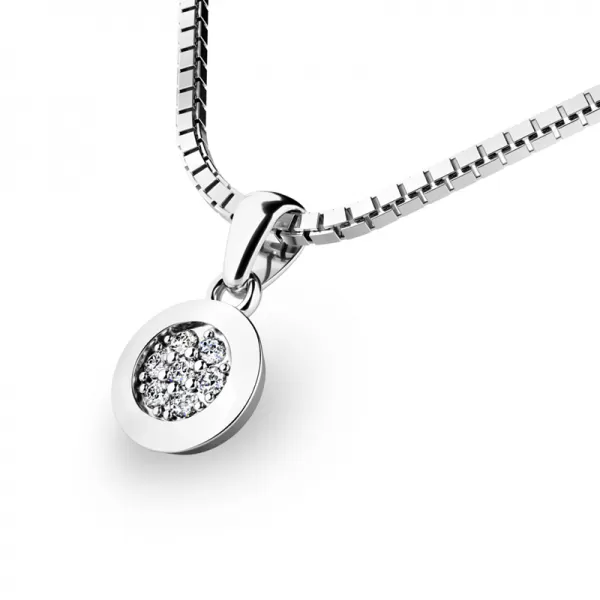 Přívěsek z bílého zlata s diamanty 10904-B-DIA